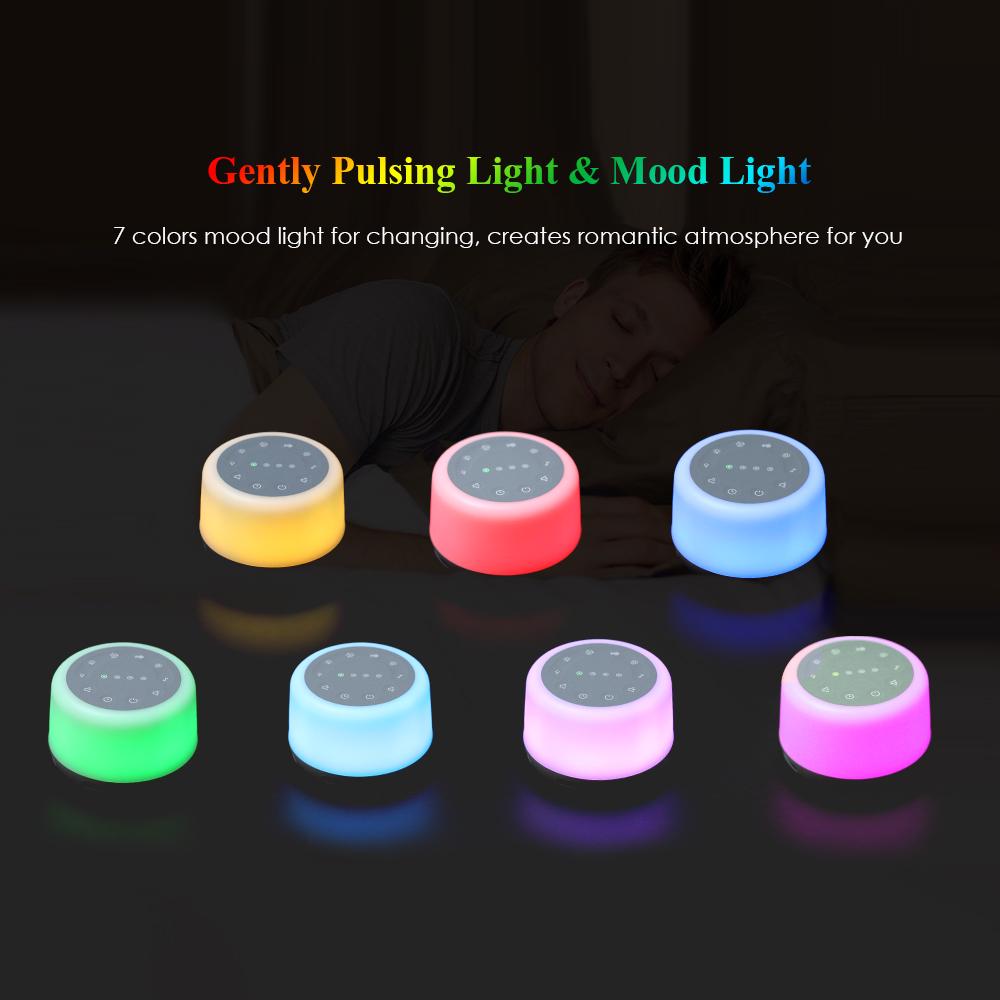 White Noise Sound NaMachine with Mood Light Natural Sounds & Music for  ing Rechargble Natural Sound NaMachine Playback Memory & Timing   Therapy fo