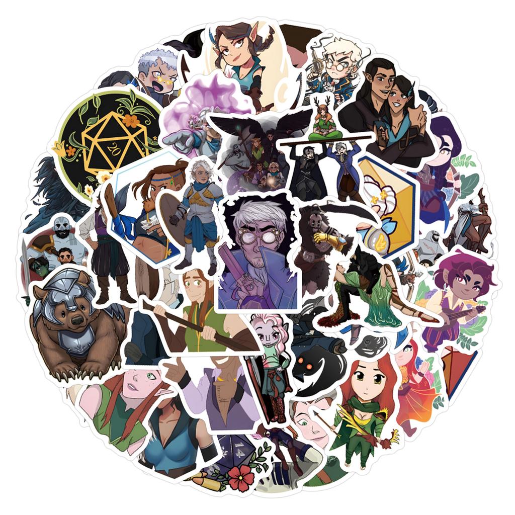 55 Vox Machina Film and Television Graffiti Stickers Decorative Scooter Notebook DIY Stickers