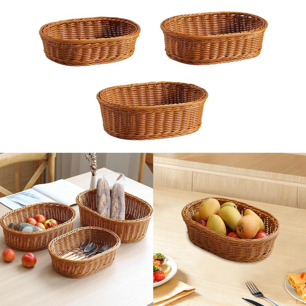 Imitation Rattan Basket for Organizing Decor Perfume Tray Shelf Bathroom Vanity