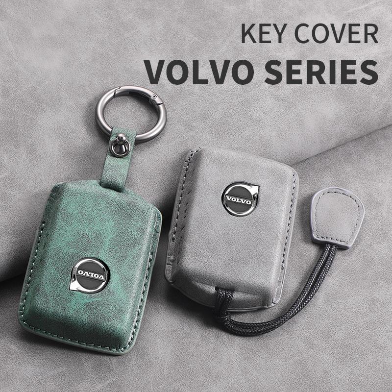 Husa pentru chei de mașină din piele cu 3 butoane pentru Volvo S60 S90 XC40 XC60 XC90 V60 V90 T6 T8 Accesorii de protecție pentru chei auto