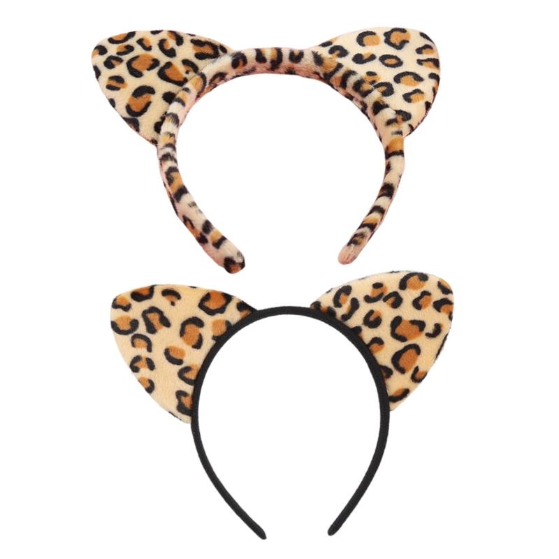 Tiara Orelhas de Gatinho Adereços para Fotos Aro de Cabelo Peludo Faixa de Cabeça Peça de Cabeça para Festa Faixas de Cabeça Divertidas para Festival de Música