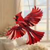 Red Hierarch Stained Window Hanging Ornament, Bird Flying Shape Garden Stained Acrylic Window Panel, Great Gift for Mom Grandma and Birds Lover for
