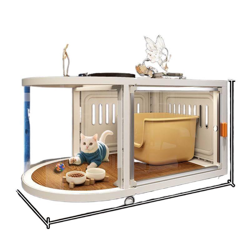 Spacious All-Season Cat Villa: Indoor Cabinet, Bed, Toilet, and Cage