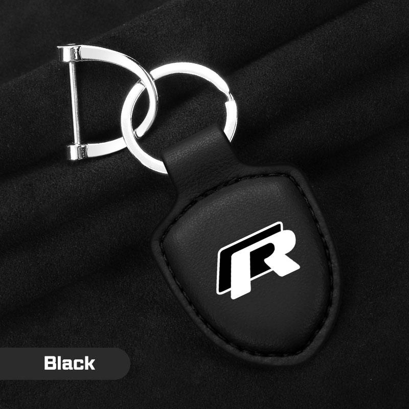 Portachiavi Portachiavi Emblema Auto in Pelle per Volkswagen VW R Rline ID.3 ID4 Polo Passat B5 B7 Golf 8 Touran Caddy GTI Portachiavi in Metallo Jb9