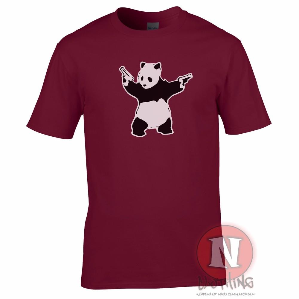 Panda With Guns Banksy Tribute Graffiti Urban Art Pandamonium TShirt New S