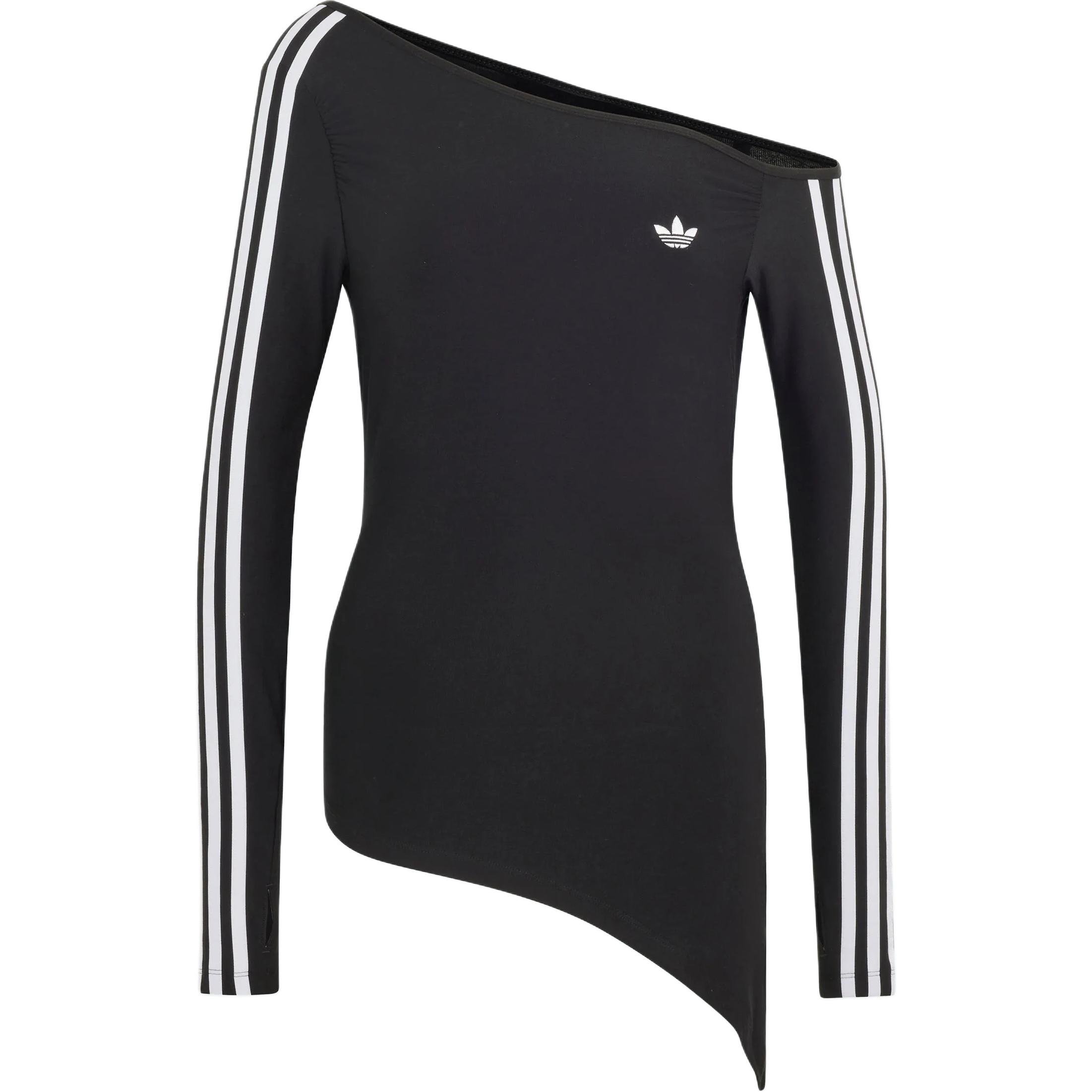 Adidas Originals One Shoulder Asymmetric Fitted Long Sleeve T-Shirt Women tops LE8310 XS