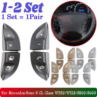 1-2 Set Steering Wheel Control Button Switch Cover Switch Buttons For Mercedes-Benz S CL Class W220/W215/S500/S600