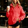 Women's Casual Loose Fit Long Sleeve Color Hoodie with Pockets for Everyday Wear