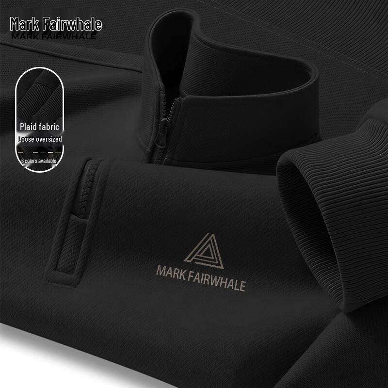 Mark Fairwhale Men's Casual Half-Zip Semi-High Collar Sweatshirt