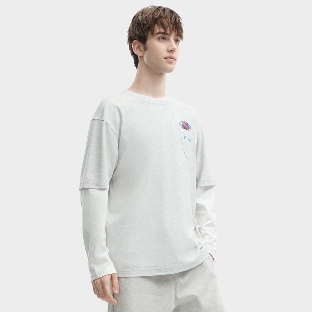 New FILA T Shirt Men's Light Pastel Heather Gray F51M429103FMG