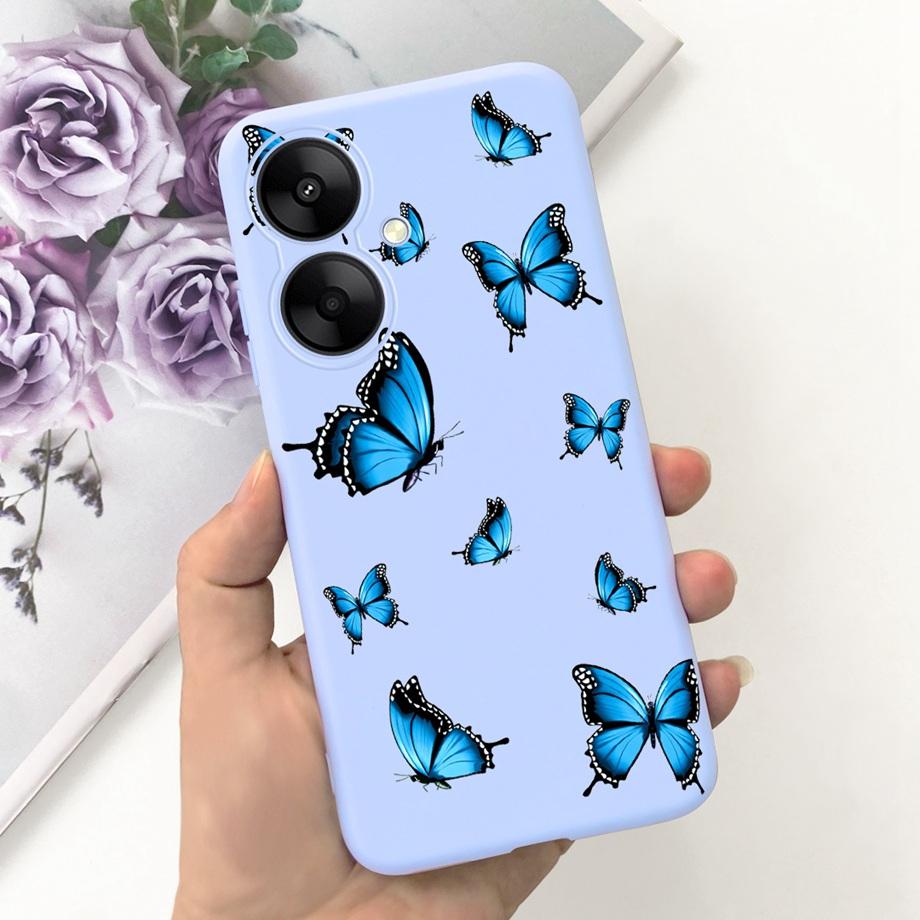 For Xiaomi Redmi 13C 5G Redmi 13R 5G Case Soft Silicone Phone Cases Butterfly Cactus CAPA For Redmi13C Redmi13R 5G Funda Bumper