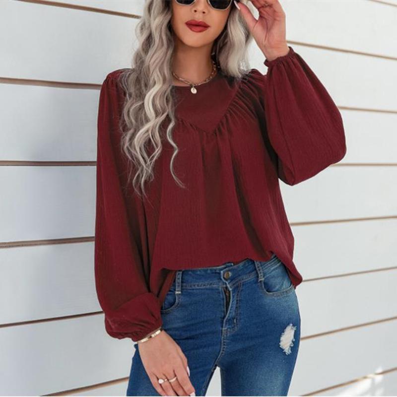 

YYFS женские модные повседневные однотонные пуловеры с круглым вырезом и длинными рукавами, осень-зима с однотонным принтом XXL