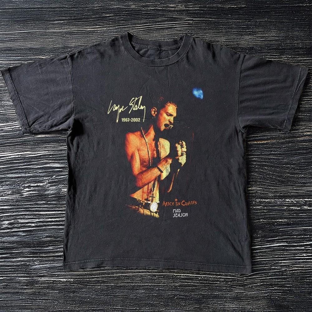 ALICE IN CHAINS Layne Staley Mad Season Black Cotton Tshirt Unisex T-Shirt S