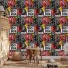 Graffiti pattern wallpaper for living room and bedroom 50x1000