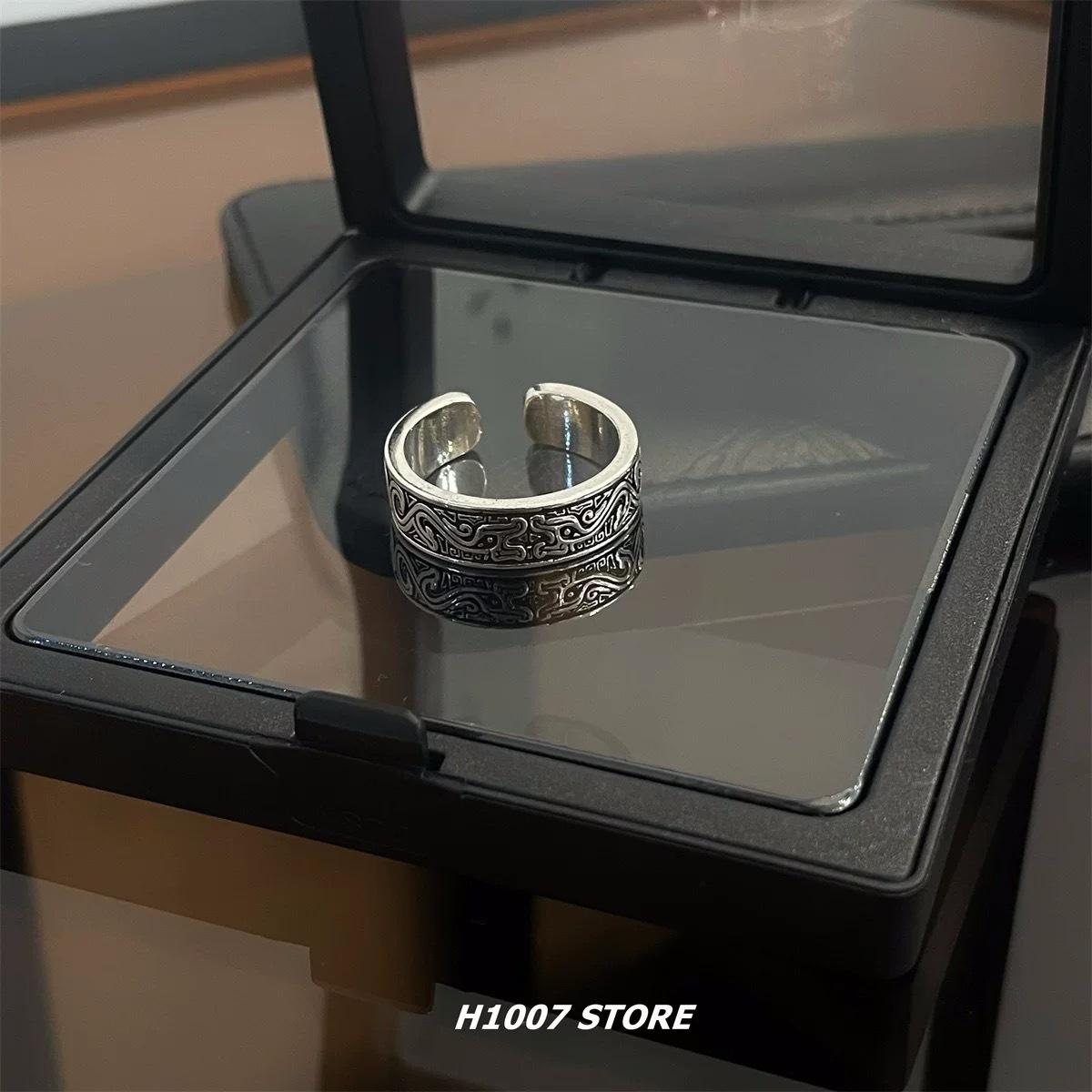 Men s and Women s Retro Versatile Pattern Open Finger Ring Personalized Dragon Pattern Ring
