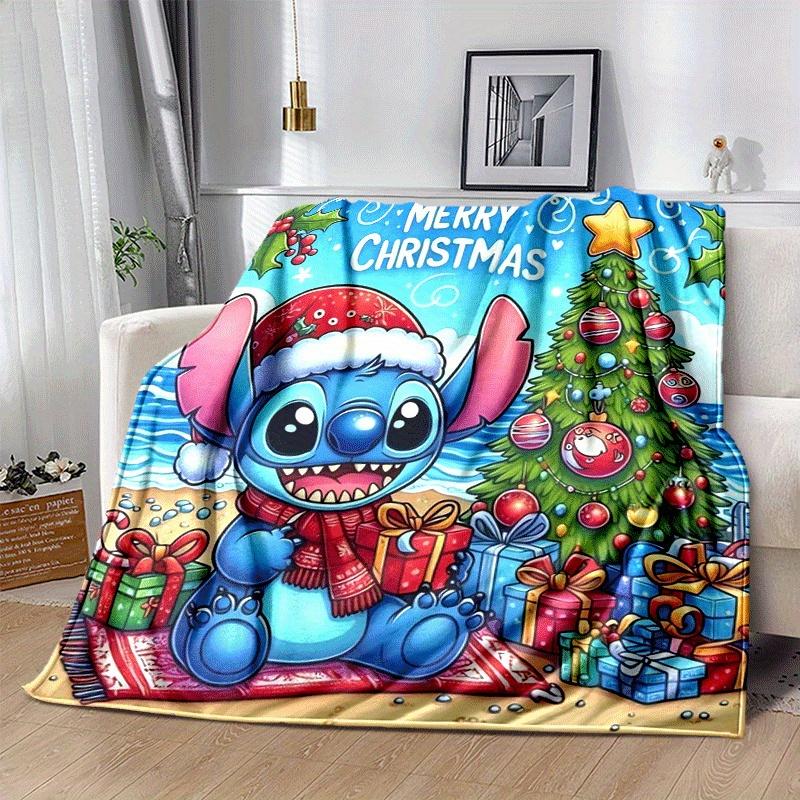 1pc Stitch Printing Blanket - Soft, All-Season Throw for Office Blanket,Personalized Gift with Adorable Cartoon Design
