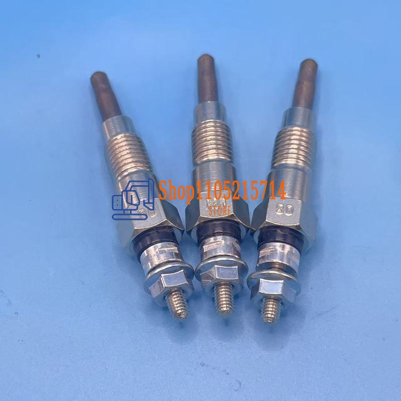 3pcs Engine Glow Plug Glow Bar Excavator Parts U10/15/17/18 Preheater 3TNV70/3TNV76