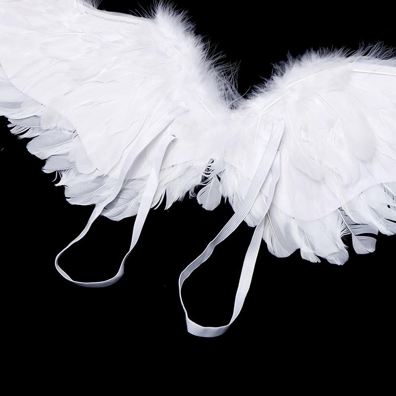 White Swallow Angel Feather Wings Adjustable Elastic Strap Kid Costume Party Supplies for Holiday Decor