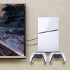 For PS5 Slim Console Wall Mounted Console Holder with 2 Controller Mounts Vertical Stand Storage Bracket for PlayStation 5 Slim
