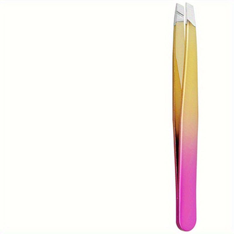 1 Threading Eyebrow Clip Slant Color Titanium Rose Gold Tweezers Eyebrow Plucking Beard Plucking Eyebrow Hair, Beauty Tools