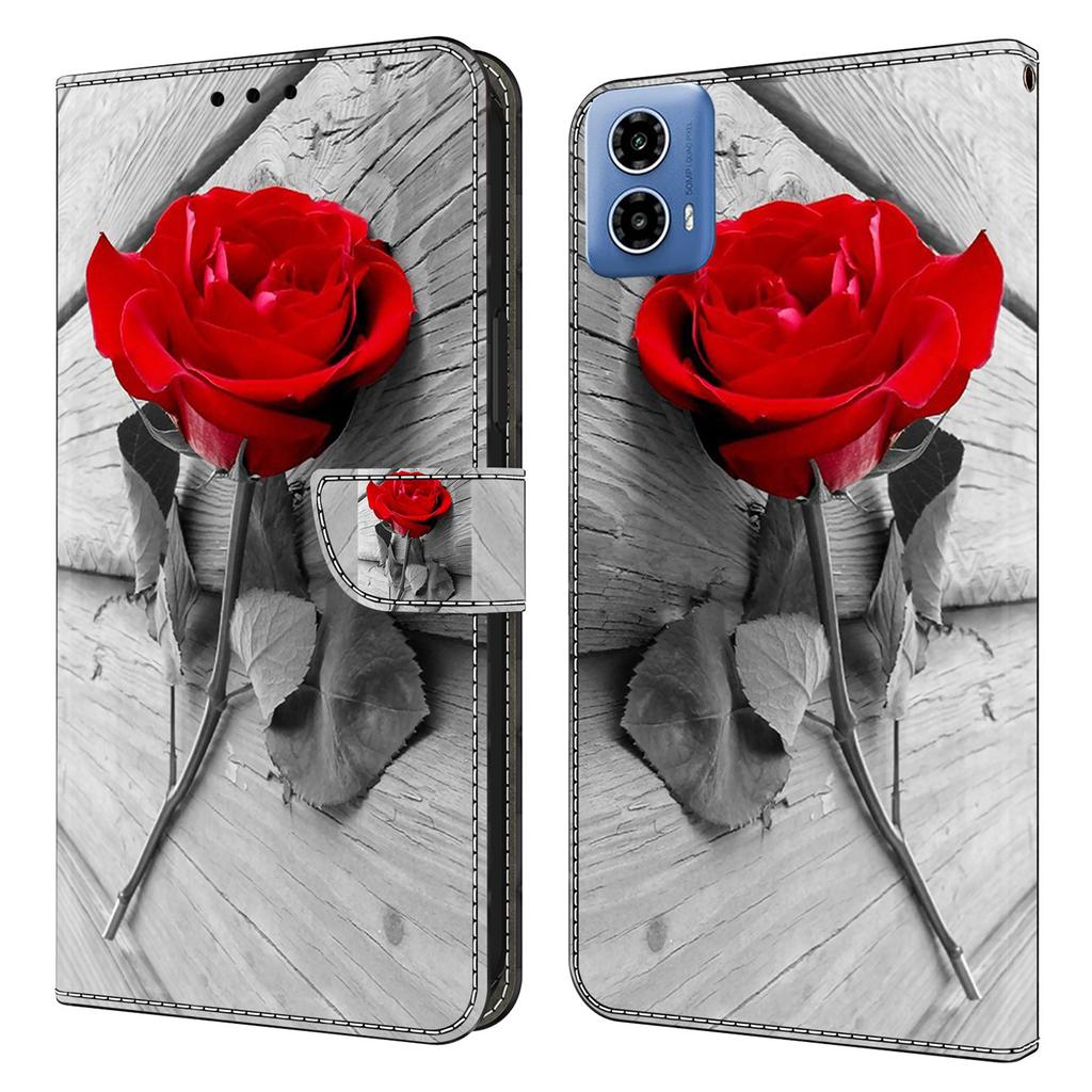 For Motorola Moto G45 5G/G34 5G Case PU Leather 3D Pattern Wallet Phone Cover with Standing Function