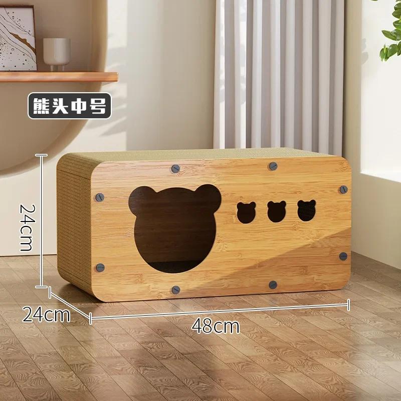 

Detachable Cat House Cat Scratcher Box Bed Cat Scratching Large Board Nest Wood Cats Nest Scratching Post Corrugated Paper