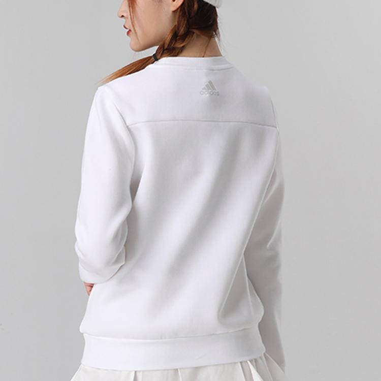 Adidas Sweatshirts Women's White Crew Neck Moderate Regular GR3748
