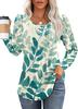 Women Long Sleeve Ribbed Knit Top Crew Neck Puff Shoulder Casual Loose Fall Blouse Shirt
