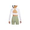 Nike Indy Solid Logo Quick-Dry Short Sleeve Workout Top Women Tops White FB4103-100