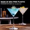 10-Ounce Plastic Martini Glasses,Plastic Cocktail Glasses,Reusable,Shatter-Proof, Perfect for Poolside,Outdoors,Camping