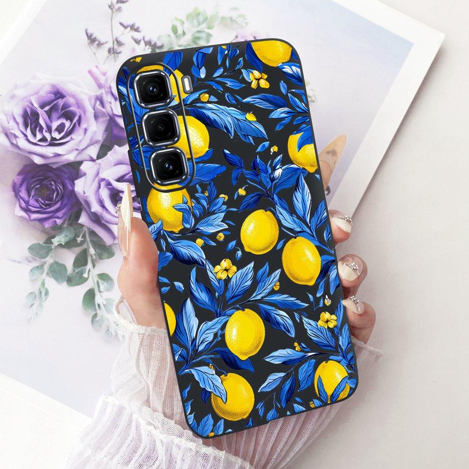 For Infinix Hot 50 Pro+ 50Pro 4G Cute Flower Butterfly Cat Case For Infinix Hot50 Pro Plus 4G Black Silicone Soft Phone Cases