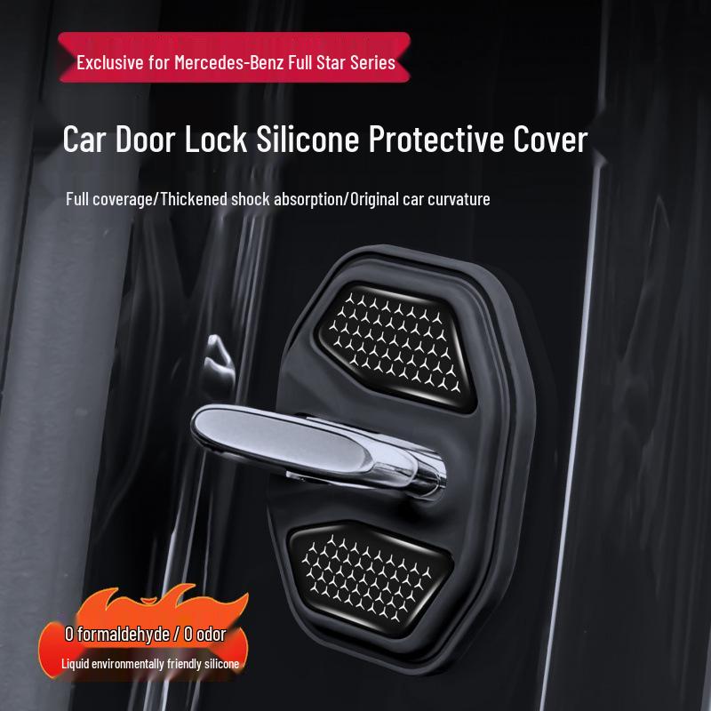 Universal Car Door Lock Shock Absorption Protective Cover for Mercedes-Benz, BMW, Haval, Hongqi, Maserati, Maybach, Jeep