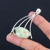 Natural Moss Moss Prehnite Gemstone Pendant Green 925 Sterling Silver Jewelry
