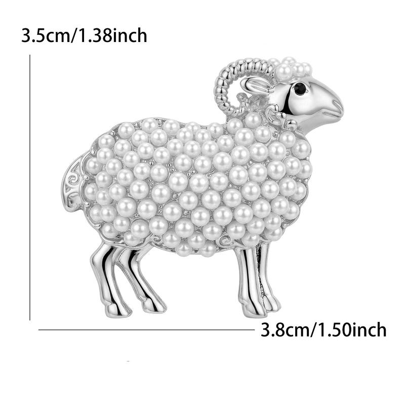 Vintage Enamel Sheep Goat Brooches For Women Diamond-Encrusted Lamb Pins Cute Animal Corsage Wedding Party Dress Jewelry Gift