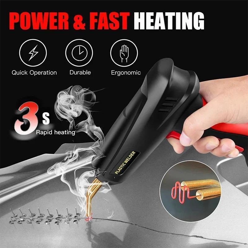 200W 2 in 1 Upgraded Welder Machine Plastic Welding Kit Hot Stapler Soldering Gun 6/4 Types Staples Car Bumper Repair Tool