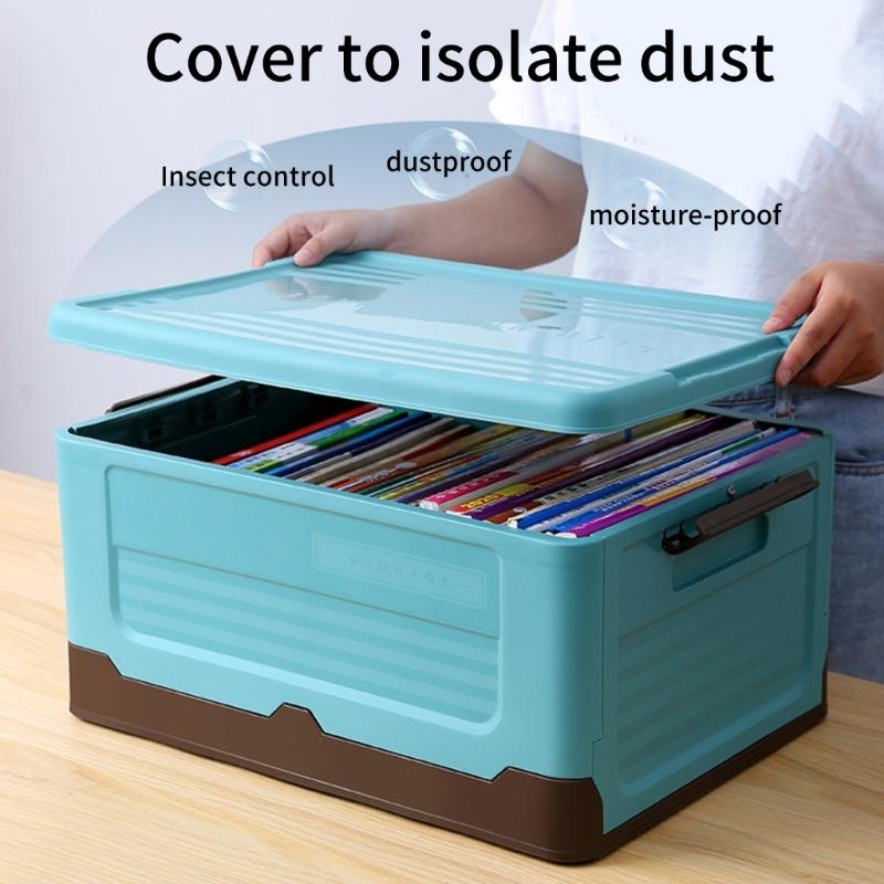 Foldable Storage Bin Plastic Organizer Box for Clothes and Books Convenient Toy Container Dorm Organization Tool
