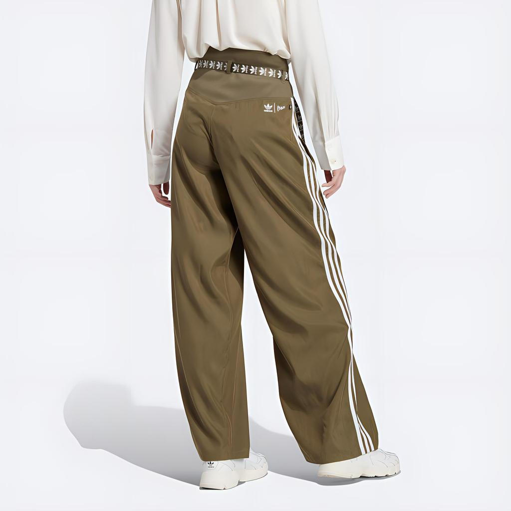 Adidas Logo Print Casual Loose Sweatpants Women Bottoms Rock-Olive-Green IC5359