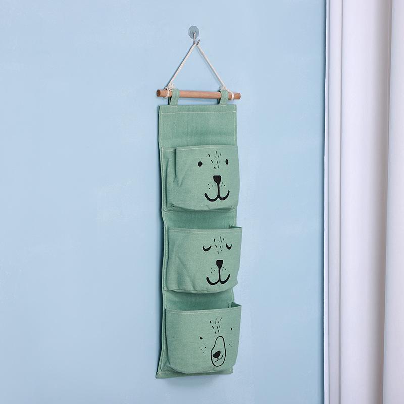 Waterproof Wall-Mounted Fabric Storage Bag for Bedside or Dorm Room