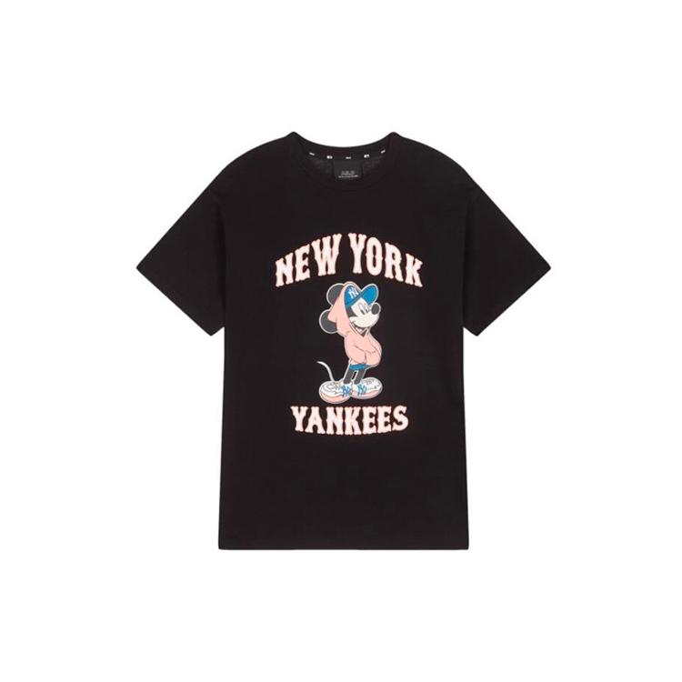 MLB X Disney MLB X Disney T Shirts Unisex Black Crew Neck Moderate Straight Fit 31TSK3031-50L L