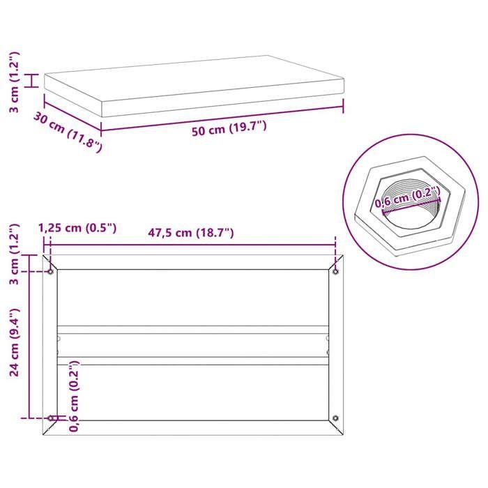 VidaXL Wall Shelves 2 Pcs 50x30x3 Cm Silver Stainless Steel, Floating Shelf, Wall Display Shelf, Panel 30285