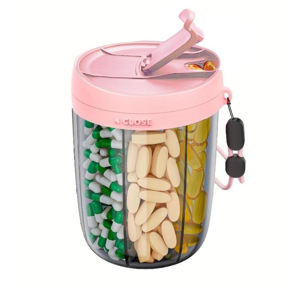 

New Hot Large Premuim Portable Travel 7 Days 7 Grids Pill Box Cases Container Organizer Storage for Vitamin Medicine Fish Oils рожевий