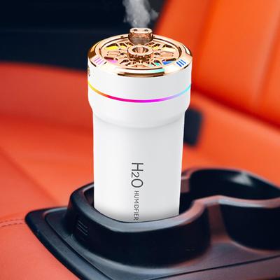 Difuzor de ulei esențial pentru mașină, umidificator, reîncărcabil USB, 300 ml cu lumini colorate