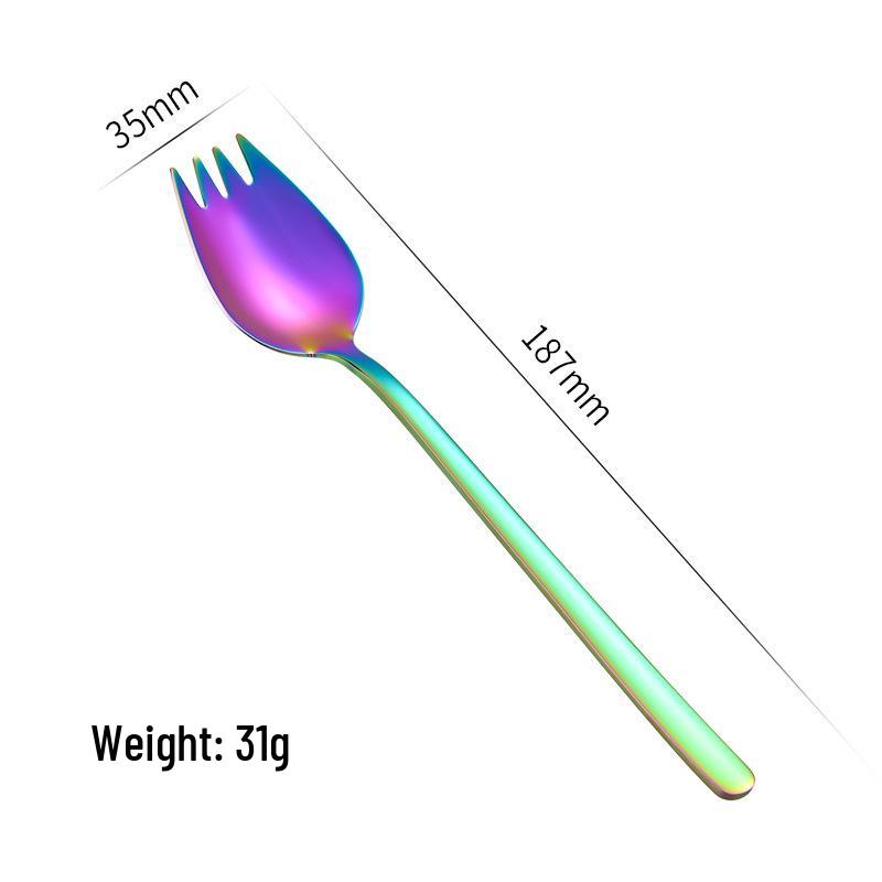 304 Stainless Steel Dual-Use Western Salad Spoon with Long Handle