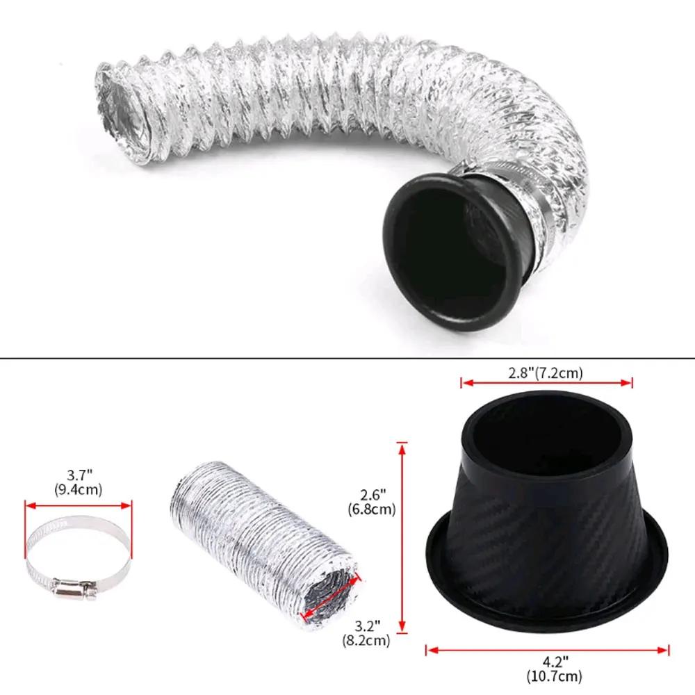 1Set Car Front Bumper Admission Air Turbo Air Intake Pipe Kit ABS Turbine Inlet Kit Pipe Air Funnel Universal Car Accessories