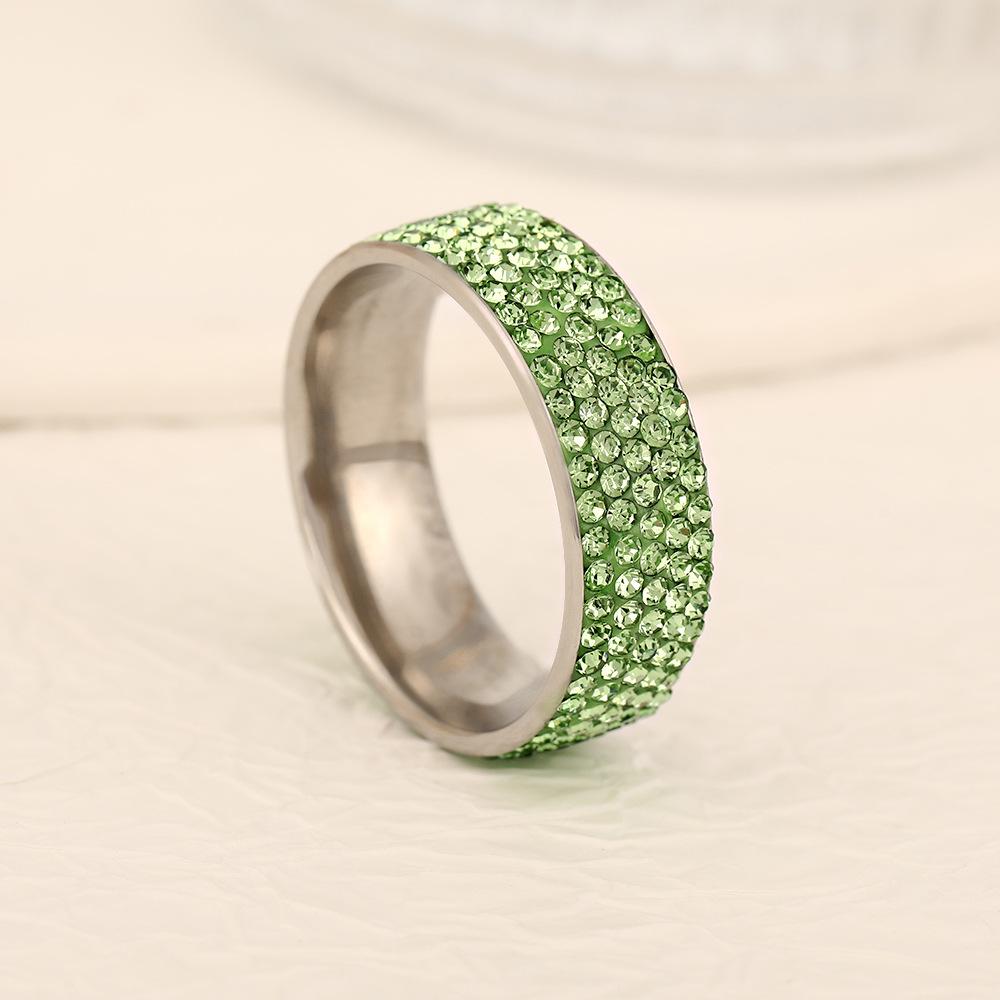 

Men Women Wedding Zircon Rings Top Quality Comfortable 5 ROWS rhinestone Beautiful Stainless Steel engagement Rings 6