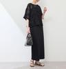 ROPE PICNIC Mesh Cord Embroidered Pullover Top In Black Women's (01)