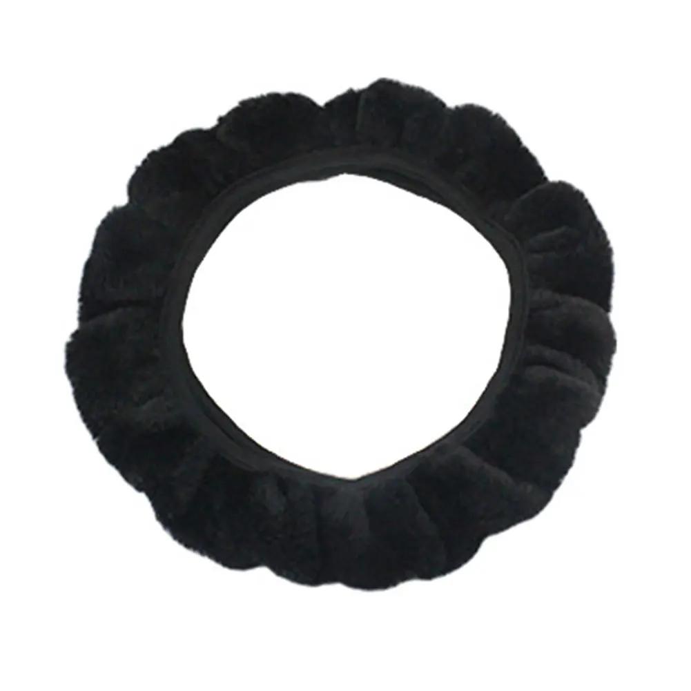 Soft Plush Car Steering Wheel Cover Universal  35-40cm Winter Warm Auto Steering Cover Soft Plush For Car Interior Accessories