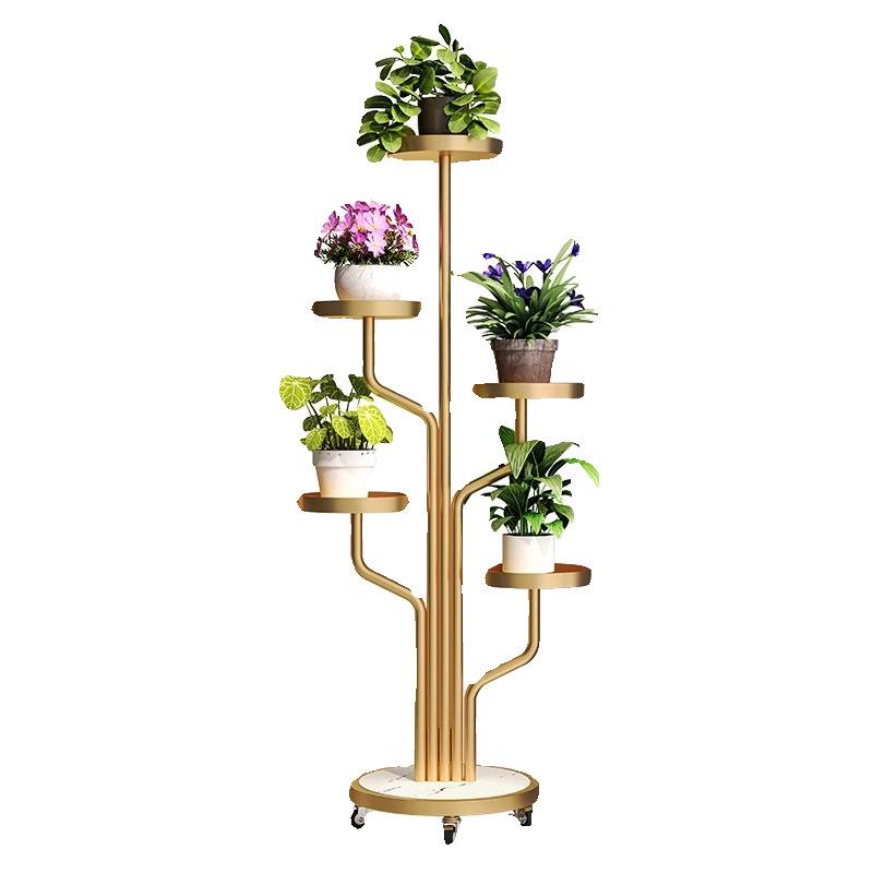 Movable Multi-layer Indoor Plant Stand with Wheels for Flowers and Pothos, Balcony or Living Room Floor-standing Storage Rack.