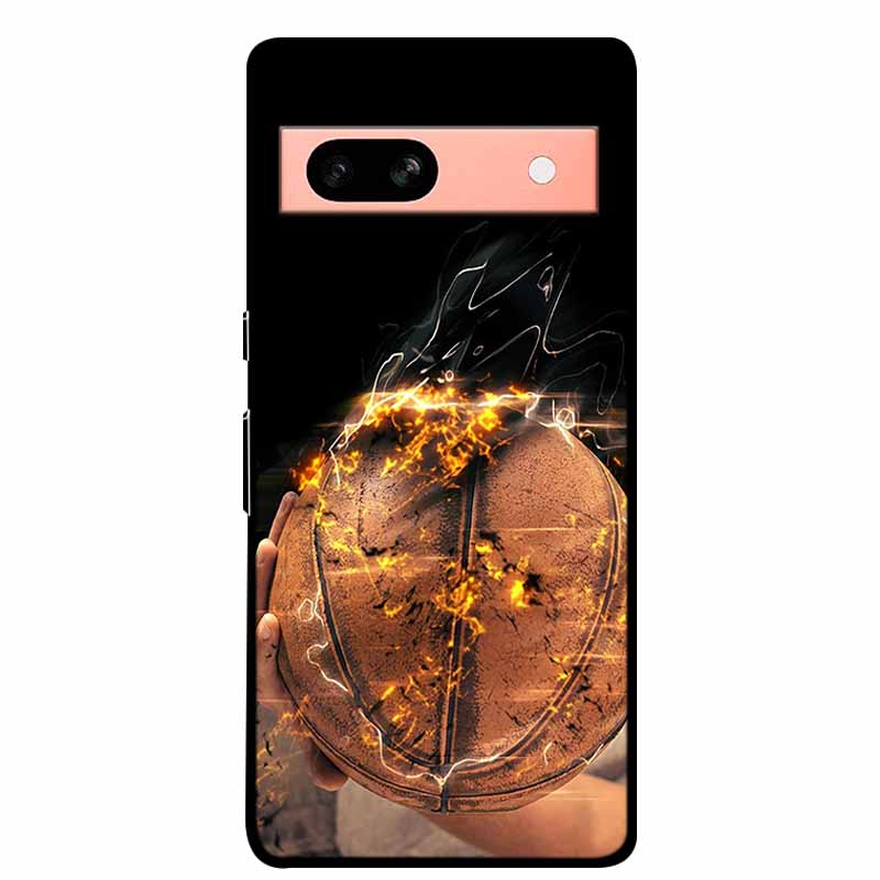 Per Google Pixel 7a 5G Custodia 6.1" Cover Fiori Bordo Nero Silicone TPU Morbida Cover Posteriore Per Google Pixel7a 2023 Custodia Telefono Fundas