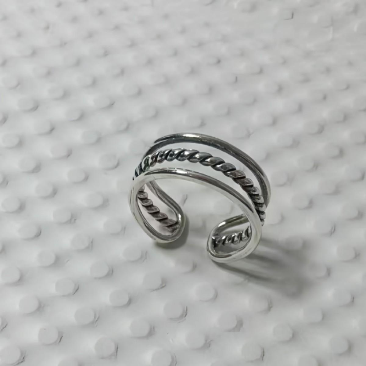 Серебряное ретро трехлинейное твиловое кольцо для мужчин и женщин античный серебряного